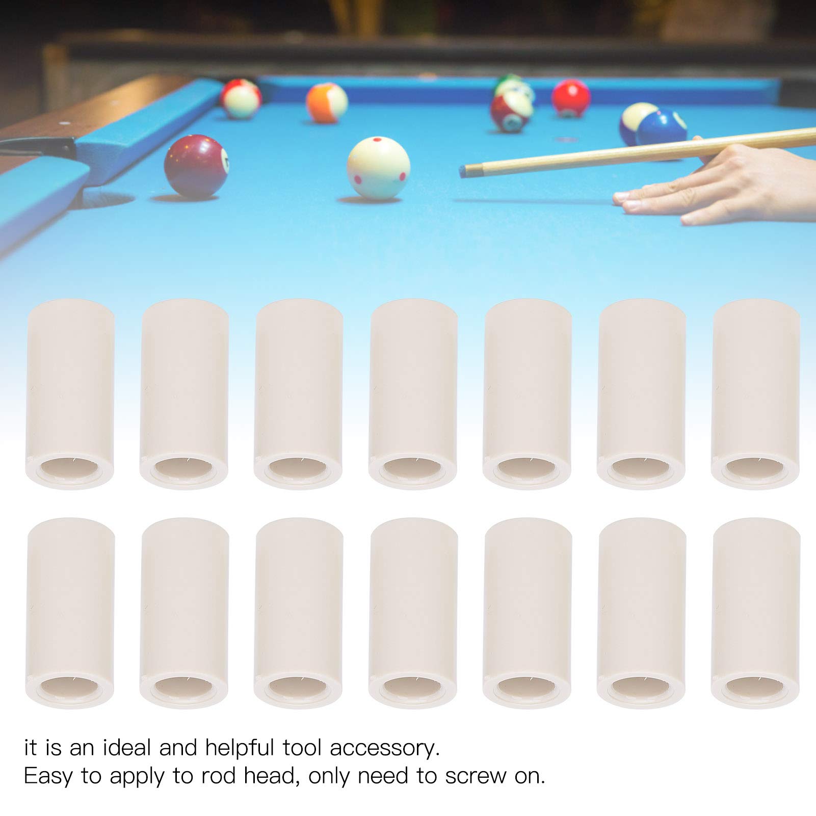 Billiards Tubes, 40pcs Fiber Billiards Stick Pool Ferrules Tubes Replacement Parts Repair Accessories (13MM 1 inch)