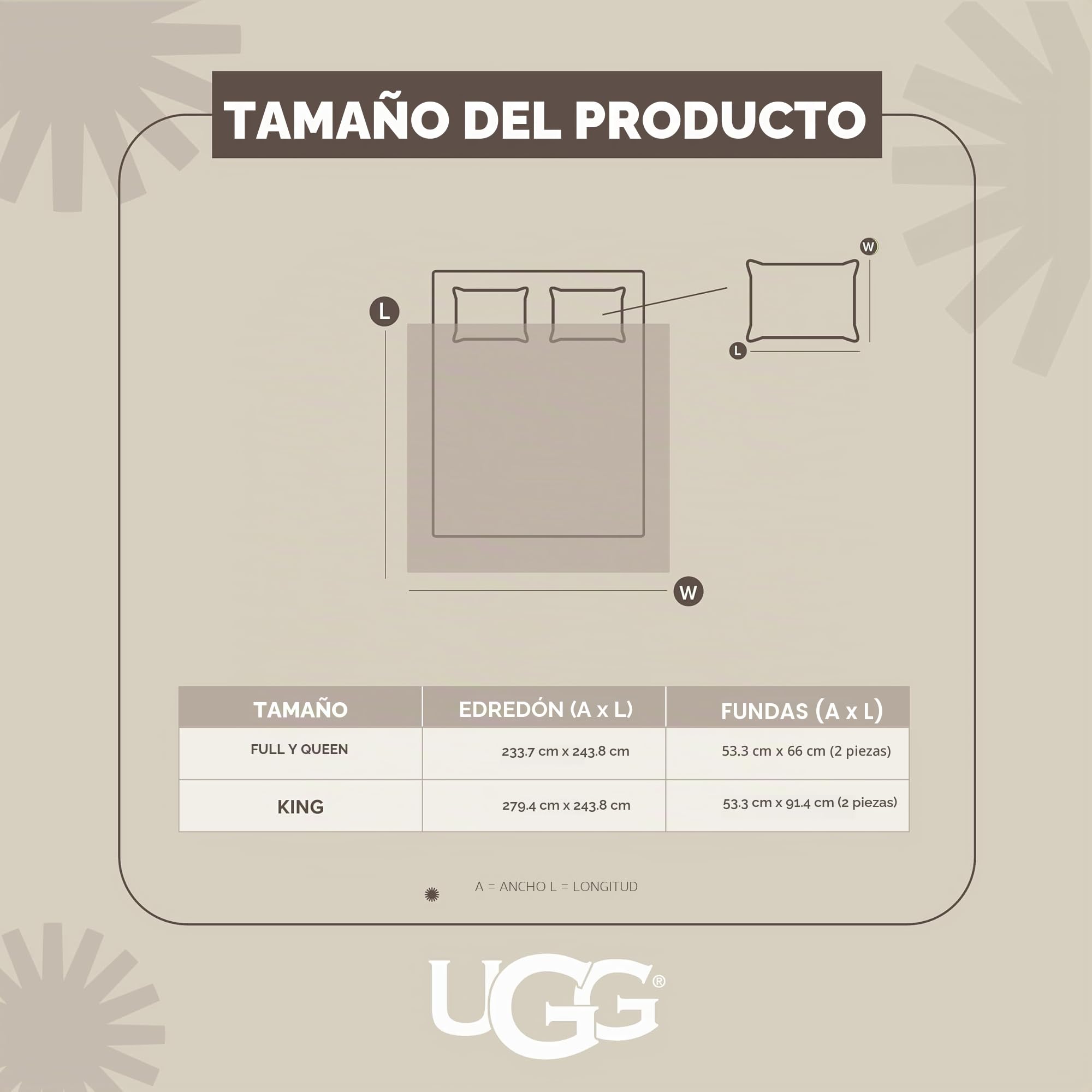 UGG - Juego de edredón Blissful - Ropa de Cama Suave y acogedora - Edredón Reversible y Fundas de Almohada - Juego de tamaño King - Detalles de Dormitorio - Sello