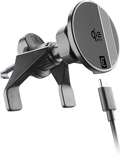 Cellularline MAG Holder Auto-Halterung mit Kabelloser 25W-Ladung – Mit Neuer Qi2.2-Technologie – Starke Magnetische Halterung, Schwarz