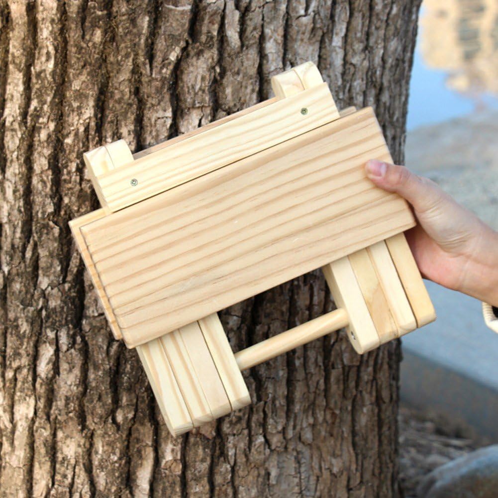 Sgabello Pieghevole Piccolo Portatile, Sgabello Campeggio Pieghevole in Legno, Sgabello Pesca dal Design Ultraleggero, per Giardino, Spiaggia, Campeggio, Sgabello per Casa, Senza Montaggio
