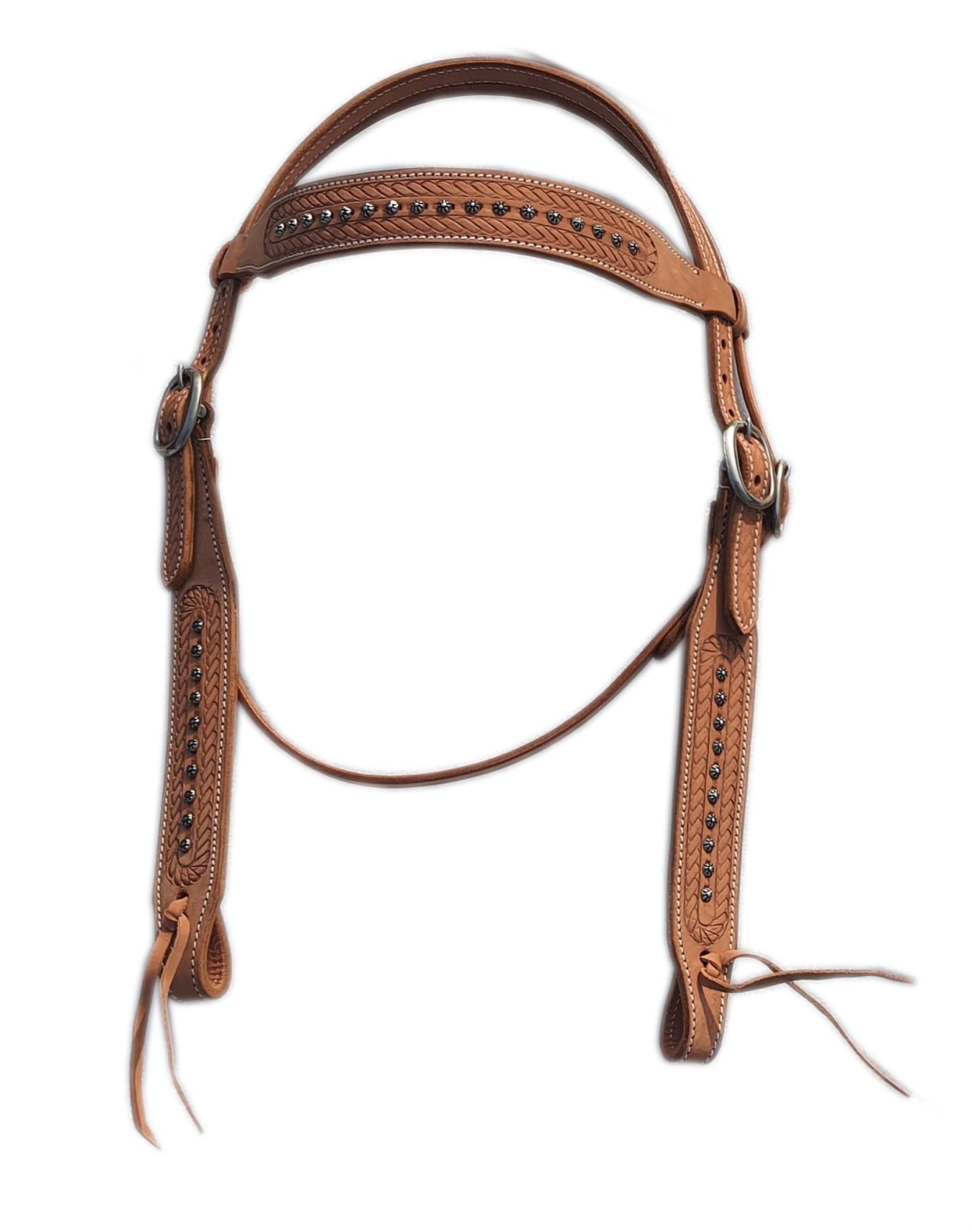 Western Leder Halfter & Brusthalsband Set für Pferde