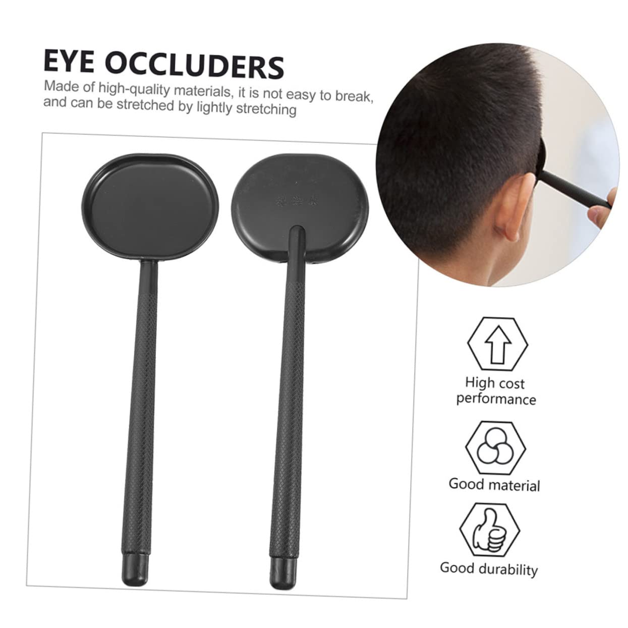 BCOATH Eye Occluder Spoon 4pcs Vision Test Eye Shades Handheld Occluder Durable Plastic
