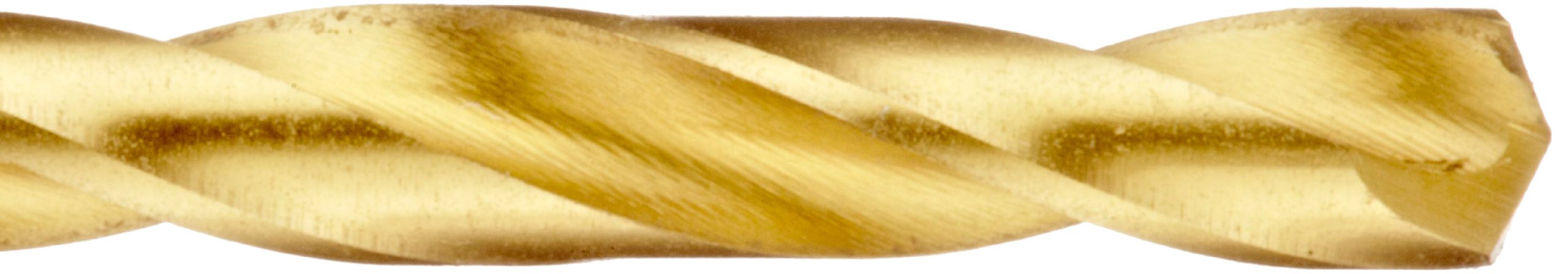 Chicago Latrobe 150ASP-TN High-Speed Steel Jobber Length Drill Bit, TiN Coated, Round Shank, 135 Degree Split Point, 1/8