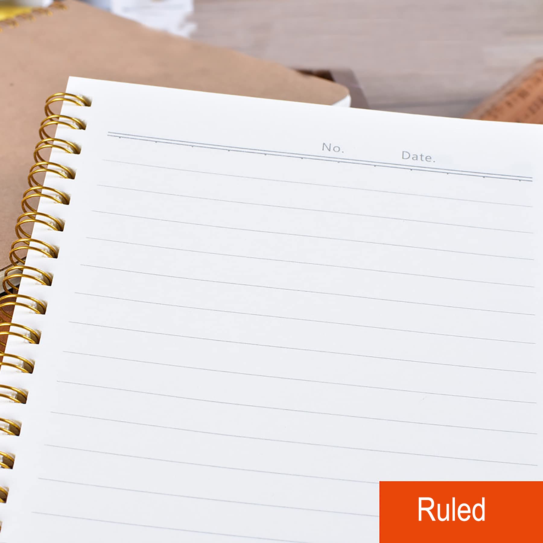 YYaaloa 2pcs Spiral Notebooks A5 6x8 Soft Cover Journals Planners 200 Pages Wirebound Memo Notepads Diary Notebook With black Pen For Work School Writing And Drawing (A5, Ruled) - Image 3