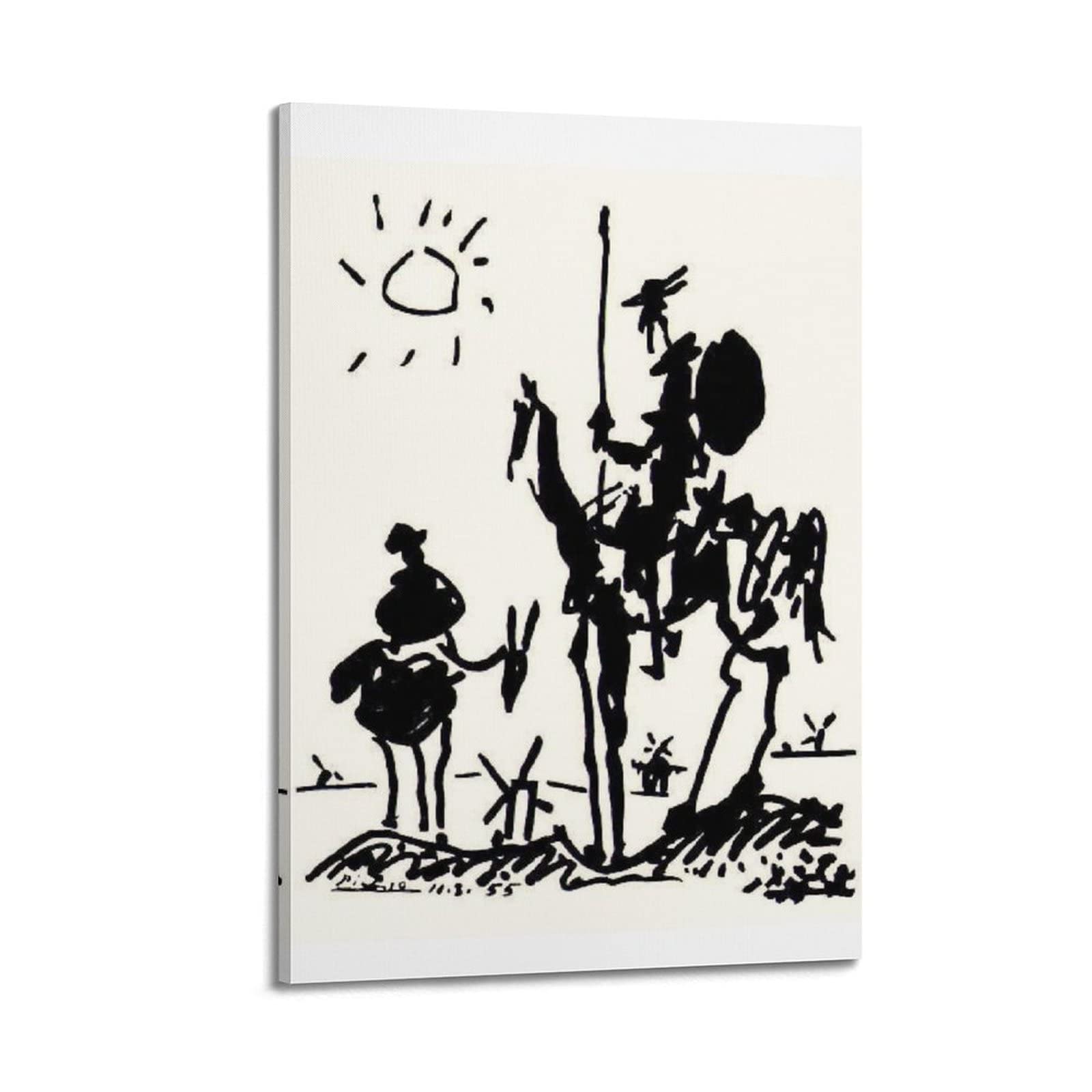 Haatti Frame-Style Don Quixote By Pablo Picasso Giclee Paper Clear Reproduction Canvas Wall Art Decorative Bedroom Modern Home Print Picture Artworkss 08X12inch(20X30cm) Size 30