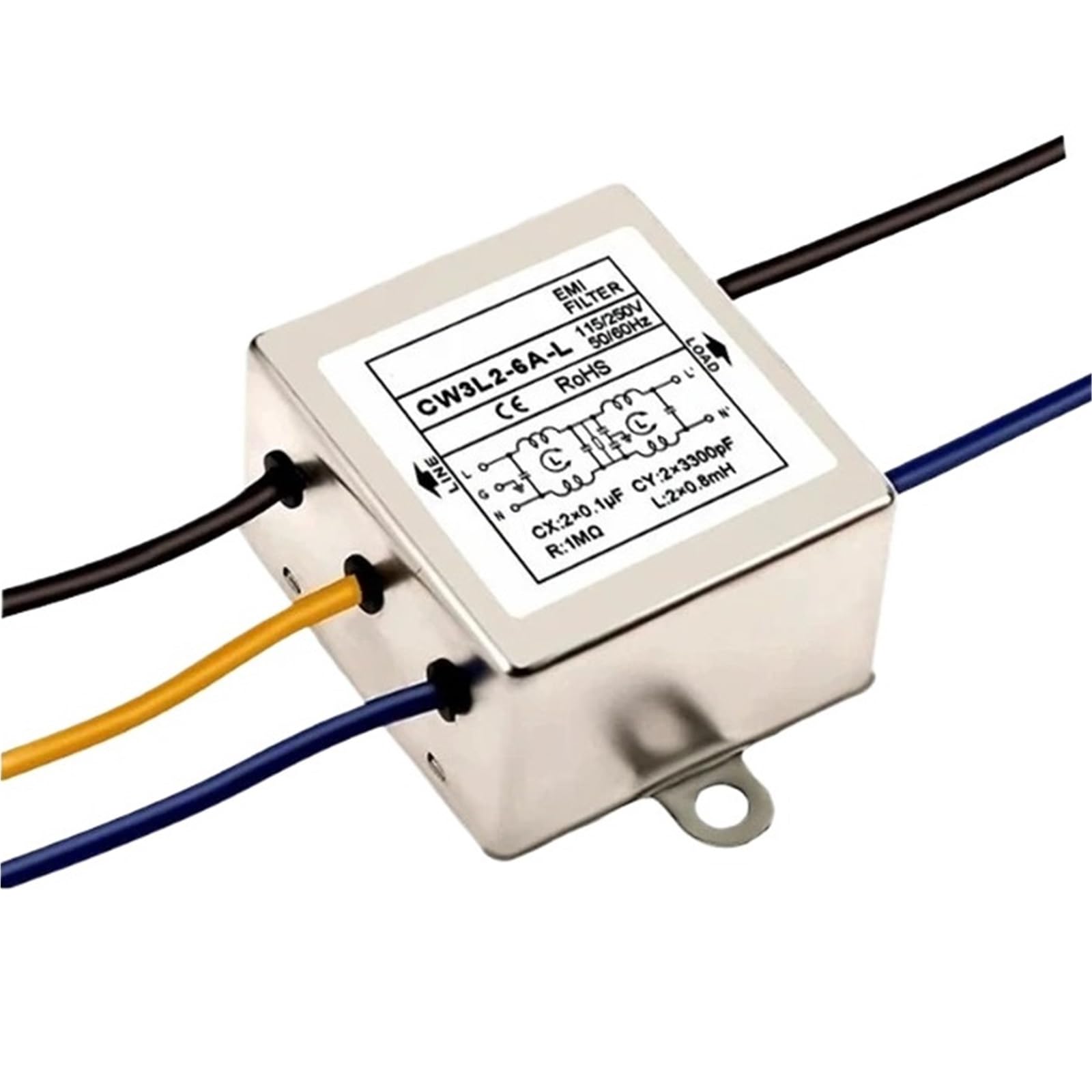 Netzfilter CW2B-3/6/10A-T Steckdosen-Spülung mit doppeltem Sicherheitsschalter mit Lampenstörung CW2B-10A-T(CW3L2-6A-L)