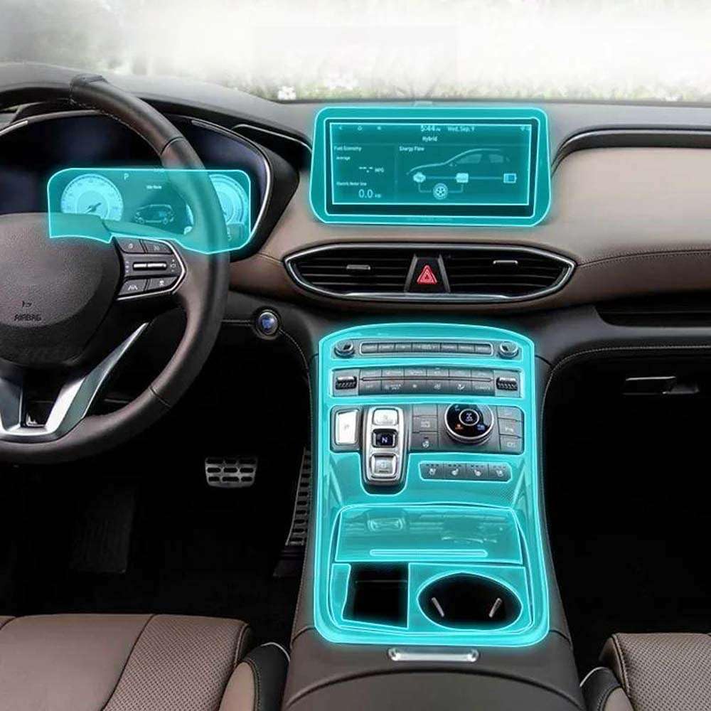 Pellicola Protettiva Trasparente per la Console Centrale dell'abitacolo dell'auto, per Santa Fe 2020-2023, Accessori AntiGraffio.