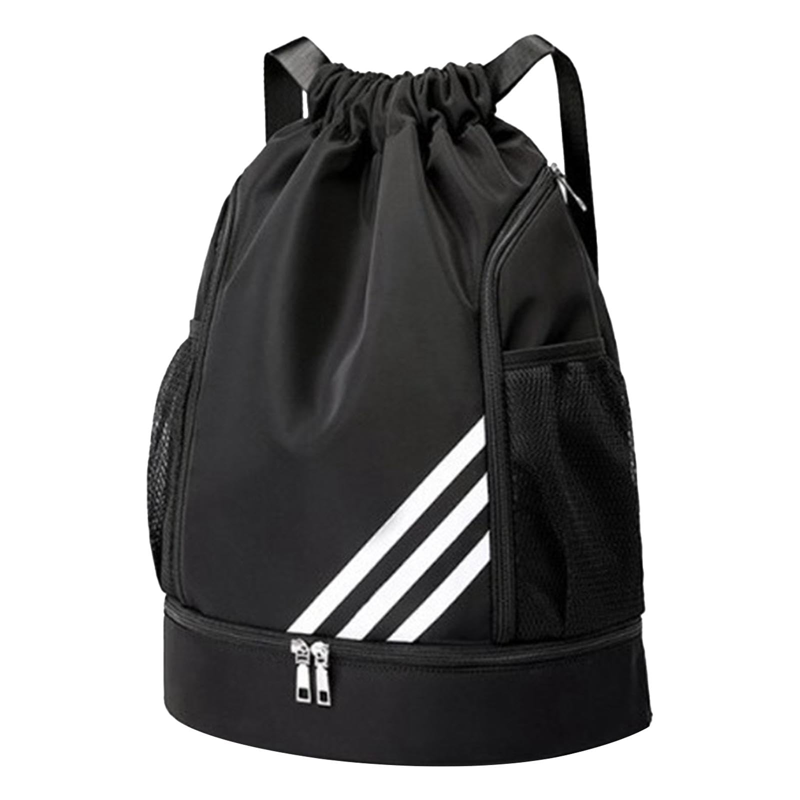 NIVAA Drawstring Backpack Bag Portable Men Women Gym Bag for Travel Outdoor Black-picture-50