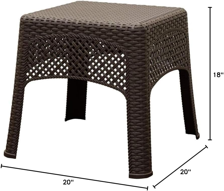 Adams Manufacturing 8071-60-3731 Woven Side Table, Earth Brown
