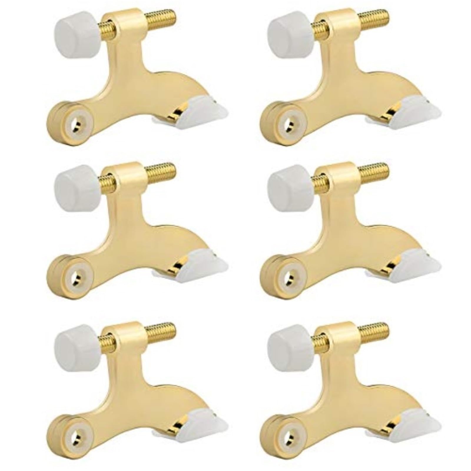 Door Stopper Standard Size Heavy Hinge Pin Door Stop with Buffer Tips for Stable Household Limiting Use(BrightBrass)