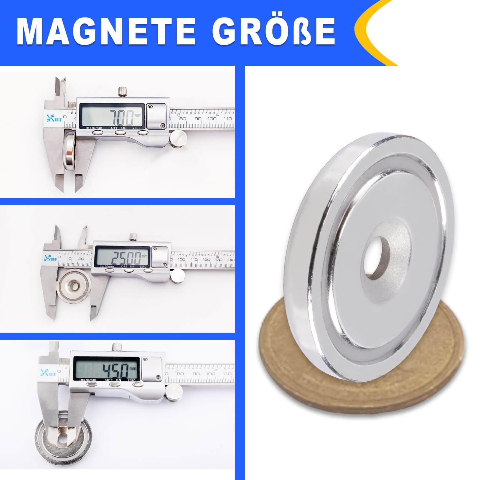 18pcs Neodymium Magnets with Holes, 25Kg+ Pulling 0.98" (25 mm) Strong Magnets Heavy Duty with Screws - Image 2