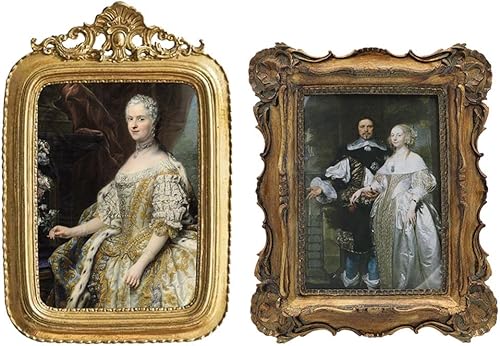 SYLVIA'S SHOP Portarretratos vintage de 5 x 7 pulgadas y marco de fotos dorado de bronce envejecido de 5 x 7 pulgadas, exhibición de mesa y