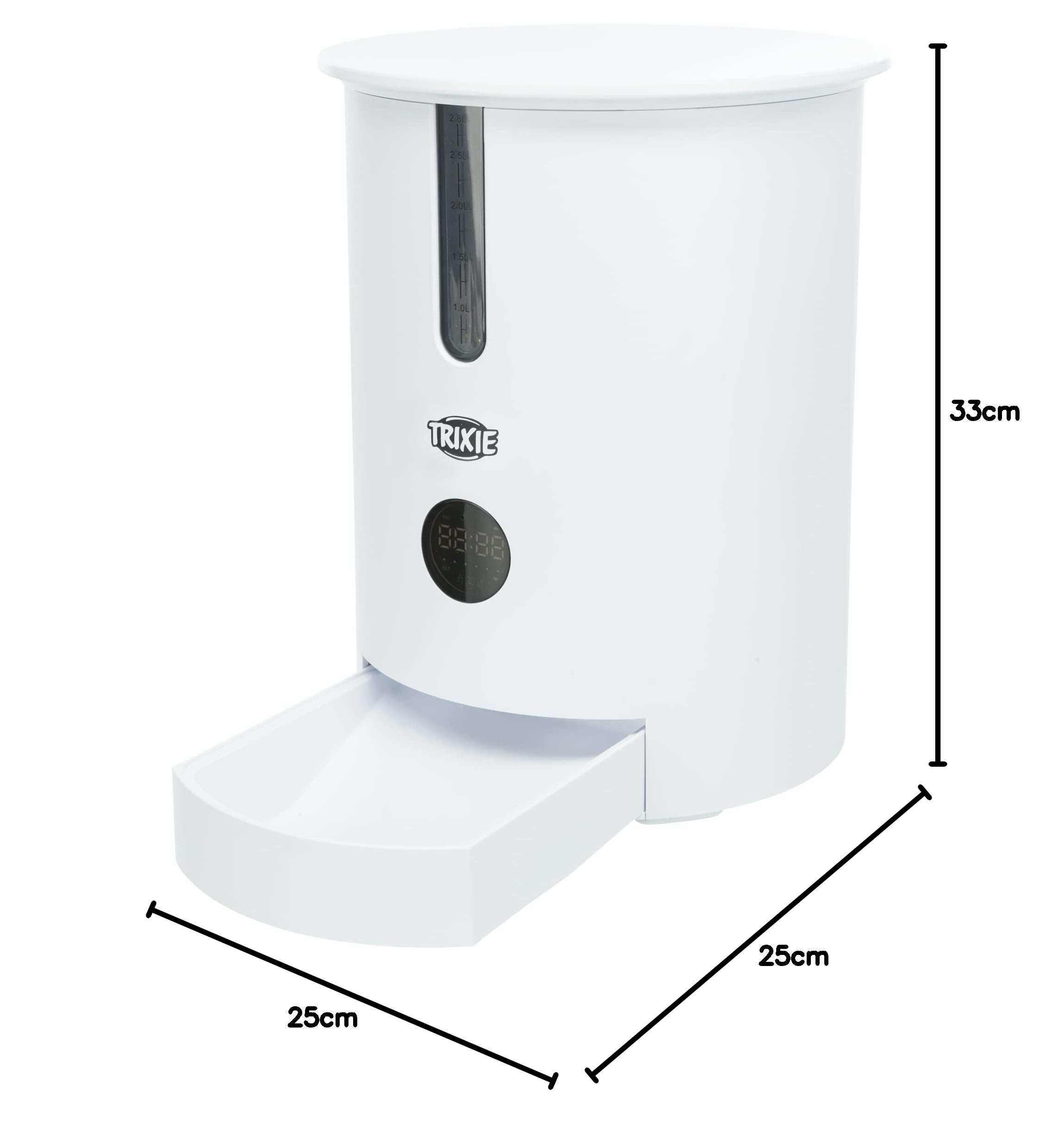 Dispensador automático de Comida TX9, 2,8 l/22 × 28 × 22 cm, Color Blanco