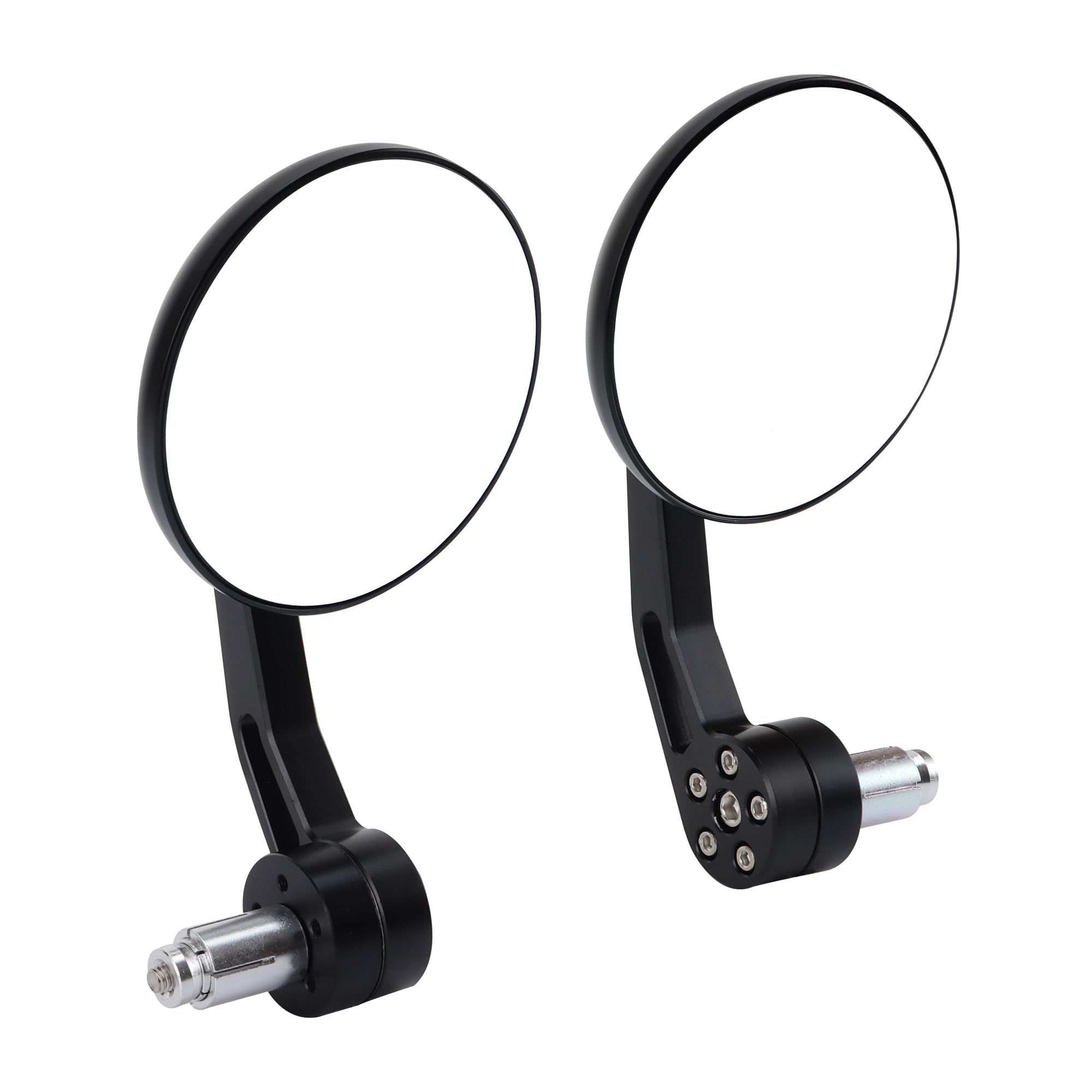 GOOFIT in Lega di Alluminio Universale 7/8 "22mm Manubrio Fine Rotondo Specchietti retrovisori Laterali Sostituzione per Go Kart Buggy UTV Scooter Ciclomotore ATV Quad Pitbike Moto Nera di Grande