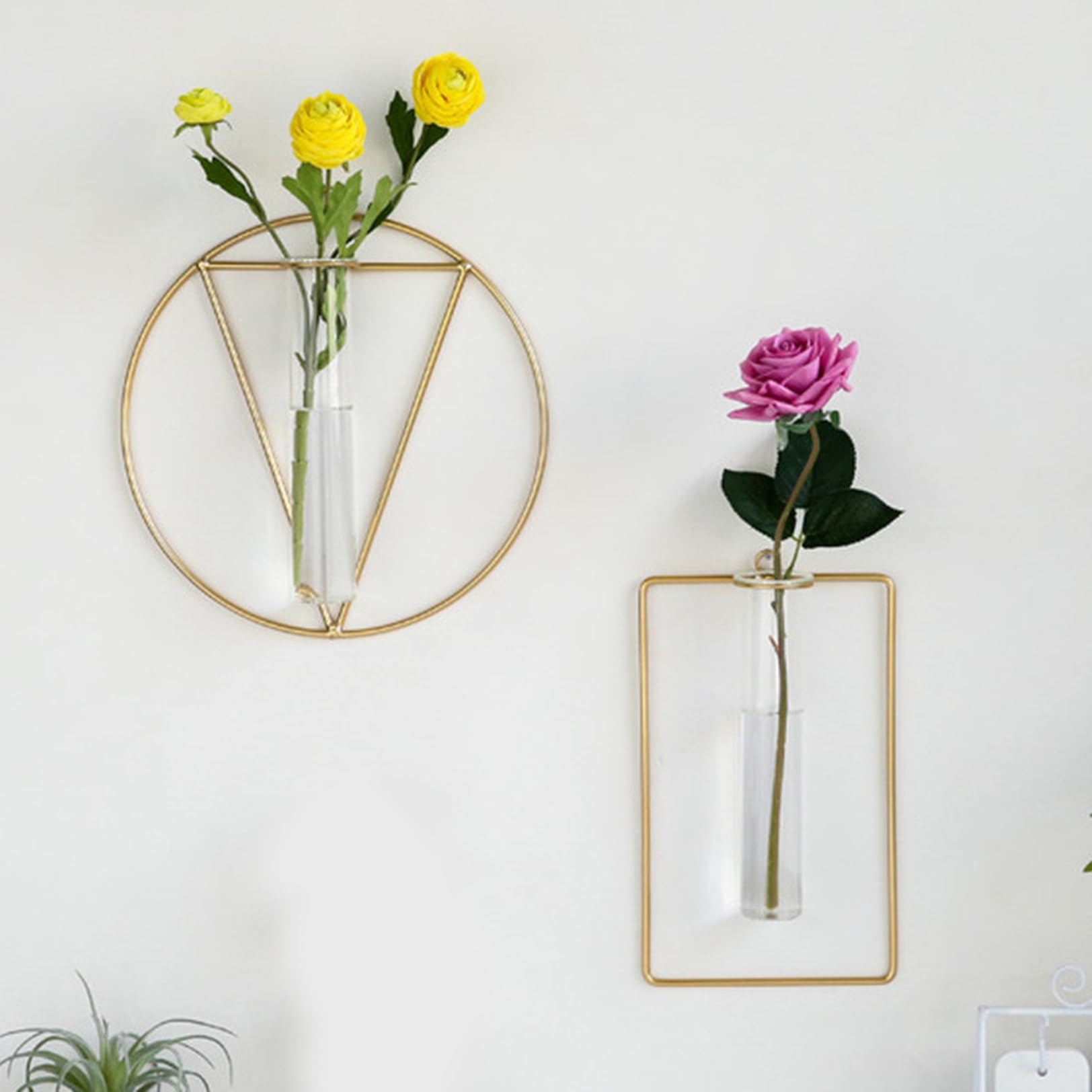 Amazon.co.jp: YJFFQ フラワーベース 菱形 壁掛け 吊るせる ユニーク