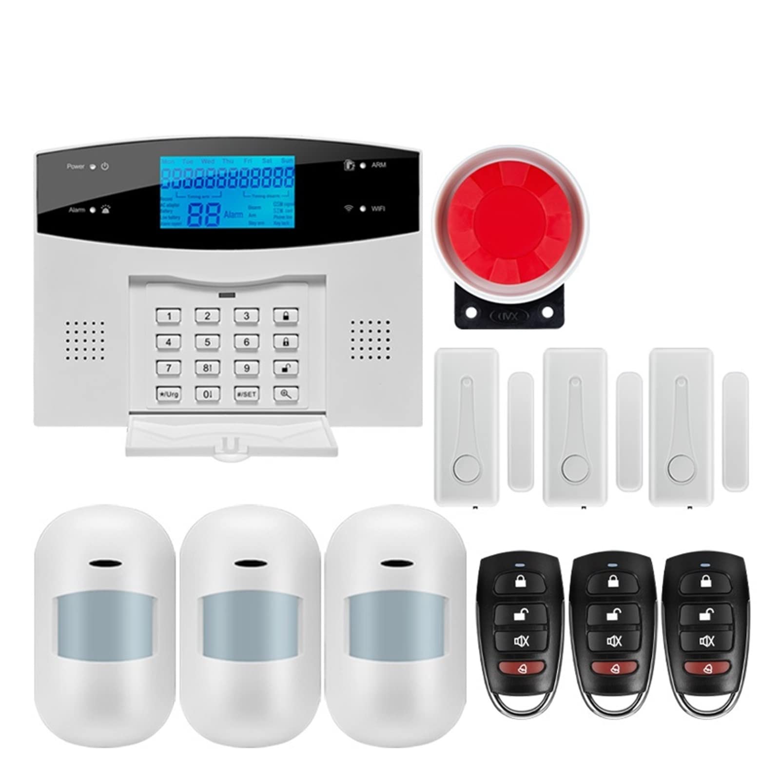 sans Fil WiFi GSM Système d'alarme de sécurité à Domicile for Tuya Smart Life Appliquer avec détecteur de capteur de Mouvement Compatible