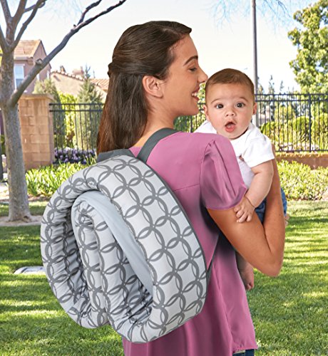 Image of Lulyboo Portable Baby Travel Lounge & Playpen - Indoor /Outdoor Cuddle & Play Baby Bed, Adjustable Backpack, Waterproof, Lightweight, Includes Changing Pads, Plush Toys & Removable Canopy (Classic)
