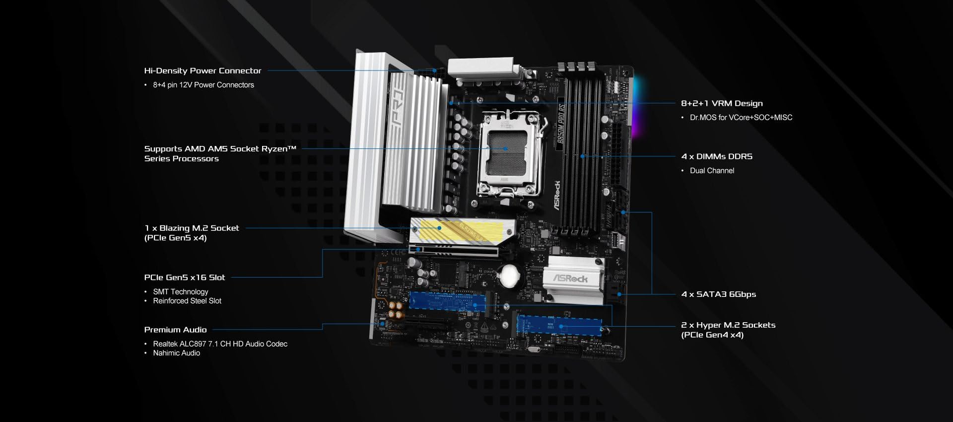 MB ASRock AMD AM5 B850M Pro RS