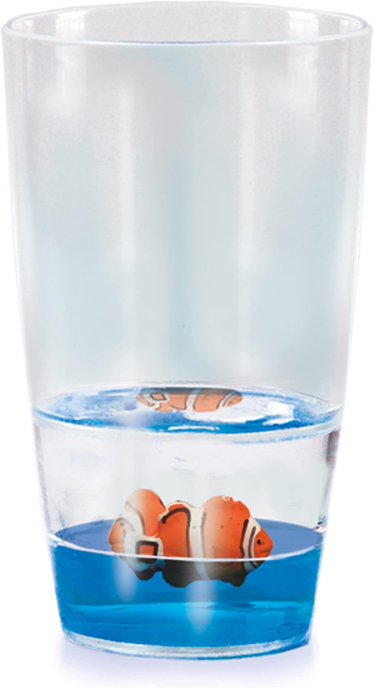 Deluxebase Floatarama Tumbler - Clown Fish from 9oz BPA-Free Acrylic Plastic Drinking Glasses with Floating Animal Figurines. Cute Drinkware and Novelty Glassware.