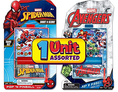 JA-RU Marvel Avengers & Spiderman Pinball Game Toy (1 Unit Assorted) Portable Mini Handheld Game for Kids. Classic Arcade Retro Games. Party Favors. AB-6807-1 - Image 3