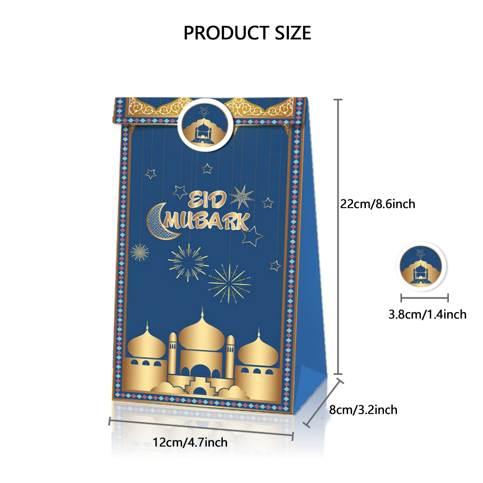 Eid Mubarak Sacs-Cadeaux, 12 Morceaux De Sacs De Faveur