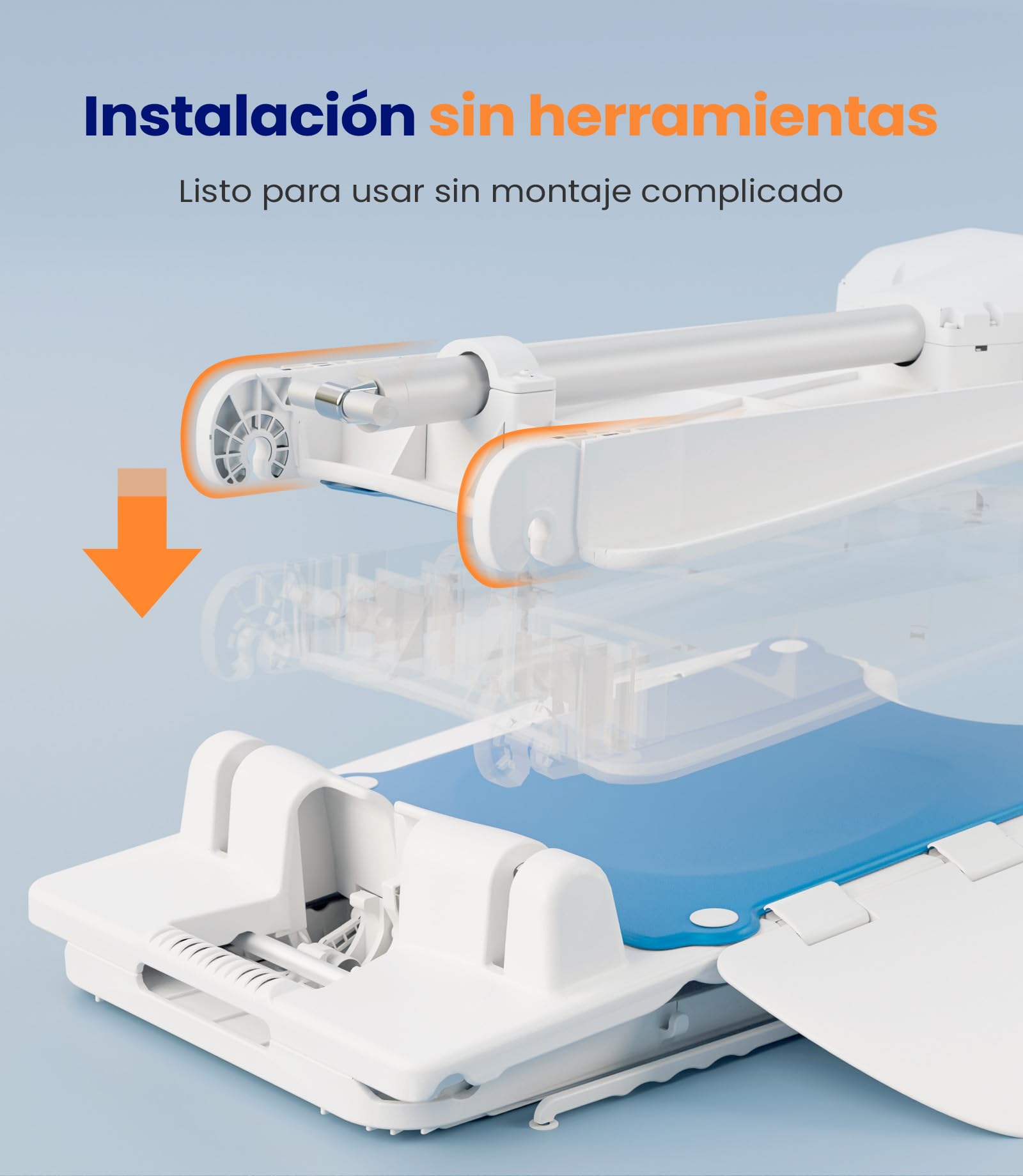 VOCIC AX07 Elevador de bañera eléctrico, Altura Ajustable 48 cm | Mayores baño movilidad reducida, ayuda bañera asiento elevador, asistencia entrada salida, motor impermeable IP68 136KG