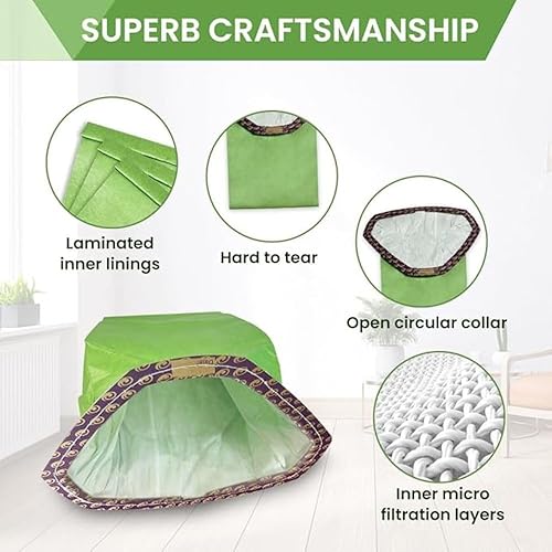 Miniatura 4 de Paquete de 20 bolsas de aspiradora de mochila 107313 compatibles con aspiradora ProTeam de 10 cuartos de galón, repuesto de pieza #107313 con cuello