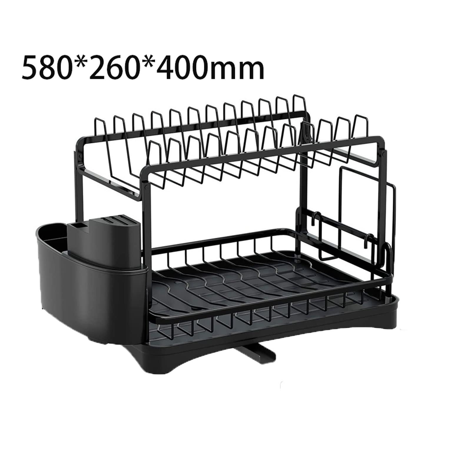 Escurridor de Platos, Rejilla para secar Platos, Rejilla para Platos con escurridor y Soporte para Utensilios, Tabla de Cortar para encimera de Cocina,