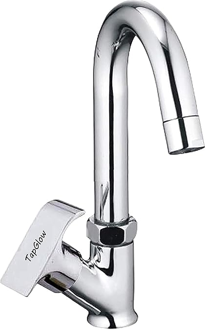Tapglow Brass Chrome Finished QUBIX SWAN Neck TAP with Aerator Foam Pillar Tap Faucet_1