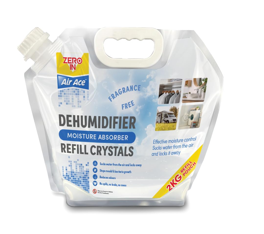 Zero In Moisture Absorber Refill Crystals, Fragrance Free - 2Kg