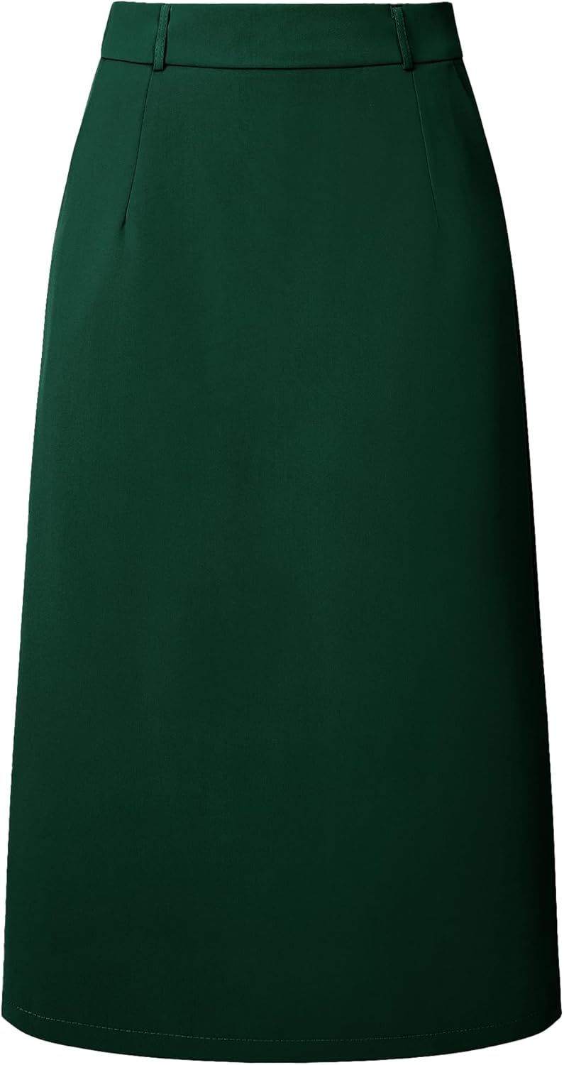 Women's Pencil Skirt High Waist Split Back Work Midi Skirts