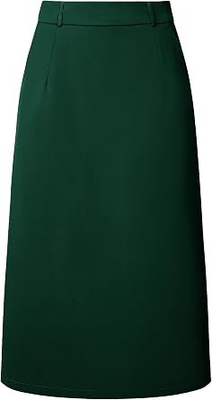 Hobemty Womens Pencil Skirt High Waist Split Back Work Midi Skirts