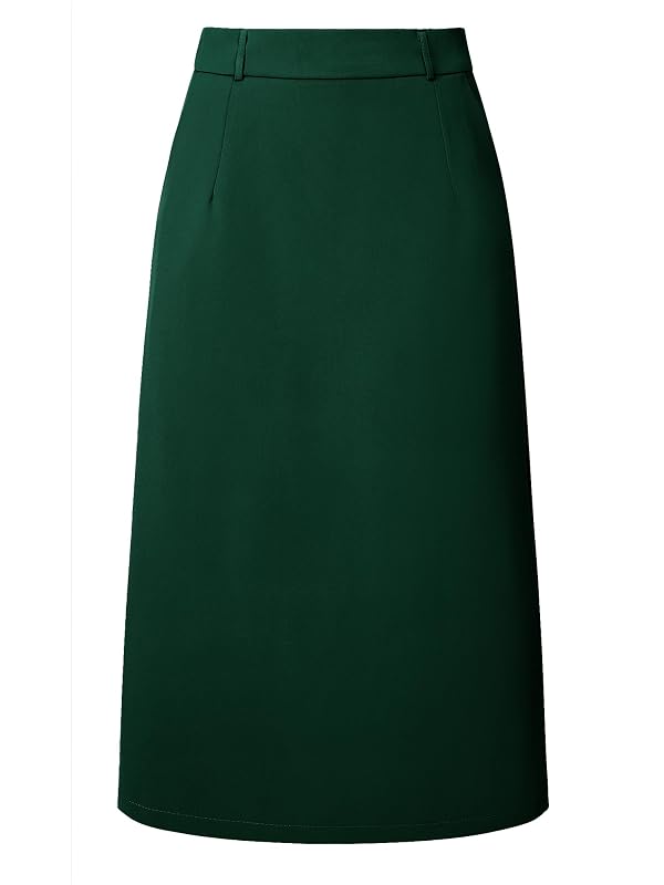 Hobemty Women's Pencil Skirt High Waist Split Back Work Midi Skirts X-Large Dark Green by Hobemty - Used condition - US$27.41