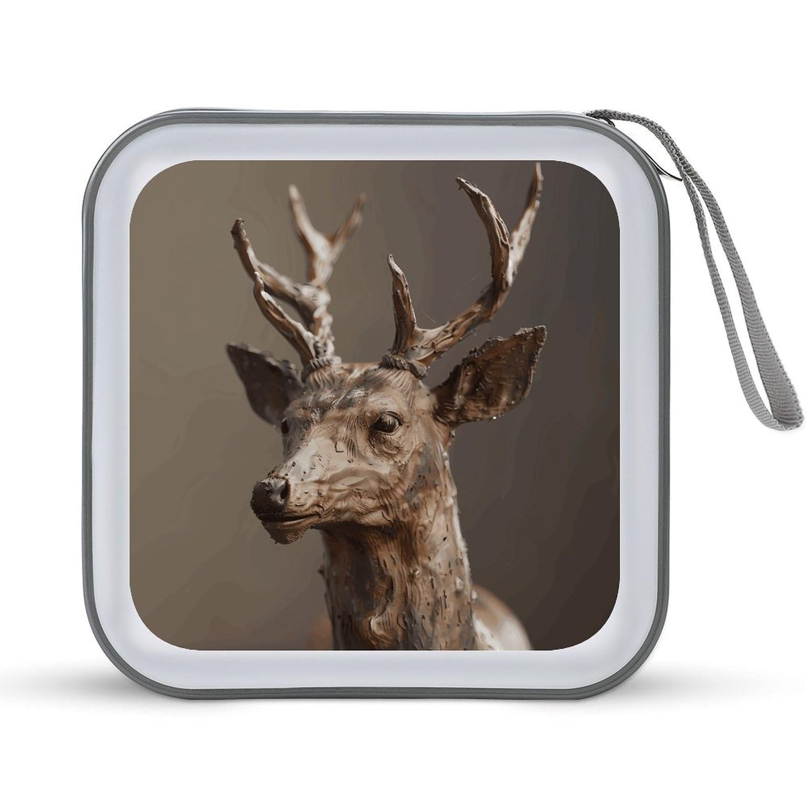 VstaDank Free Deer DVD Case With Zipper Portable CD Case Hardshell DVD VCD Binder Storage Box EVA Protective Blu-ray Wallet 40 Capacity CD Wallet Movie Music Media Disc Wallets