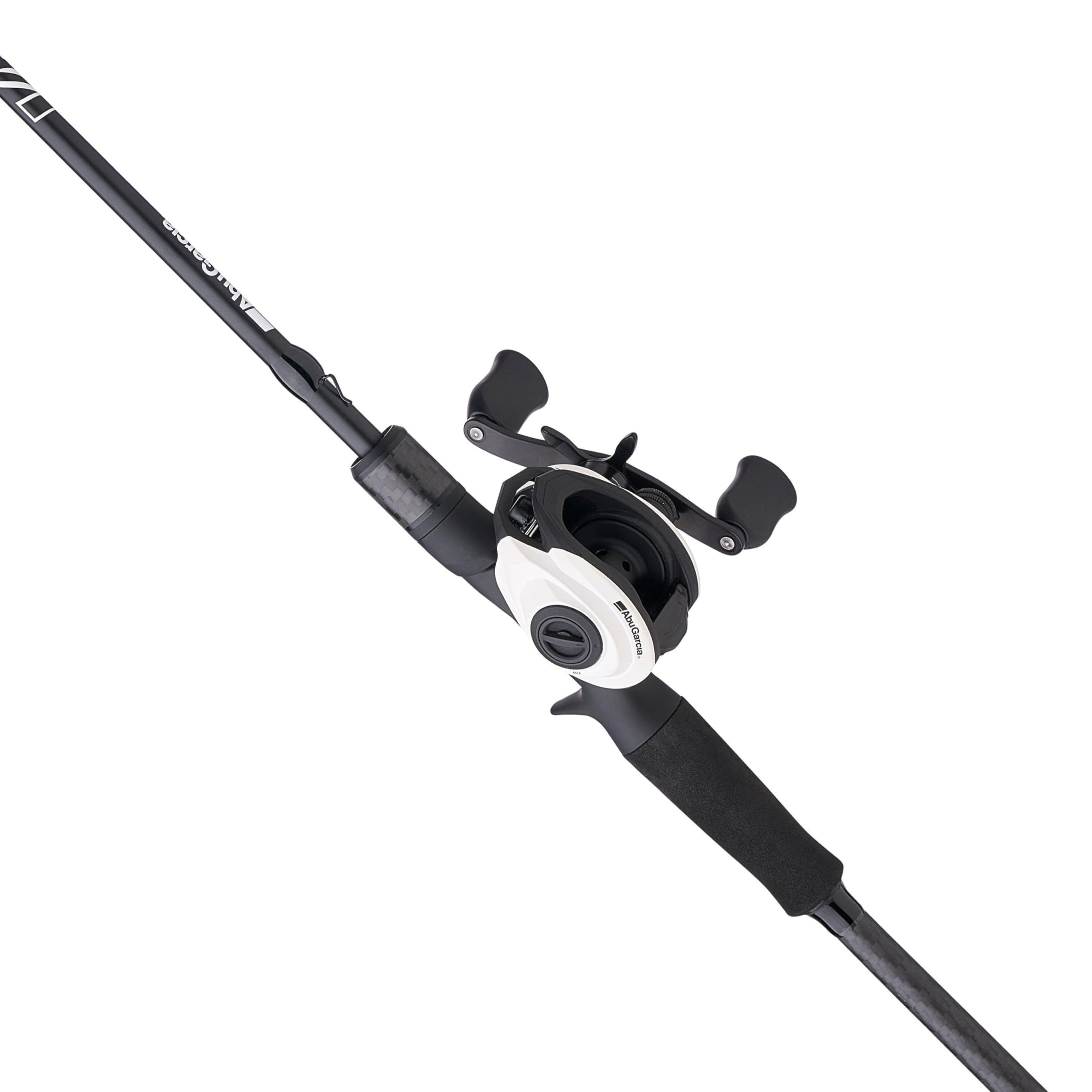 Abu Garcia 7' Veritas Low Profile Baitcast Reel and Fishing Rod Combo, Low Profile Reel with 11 Stainless Steel Ball Bearings, Carbon Matrix Drag System, Graphite + Powerlux 100 Rod