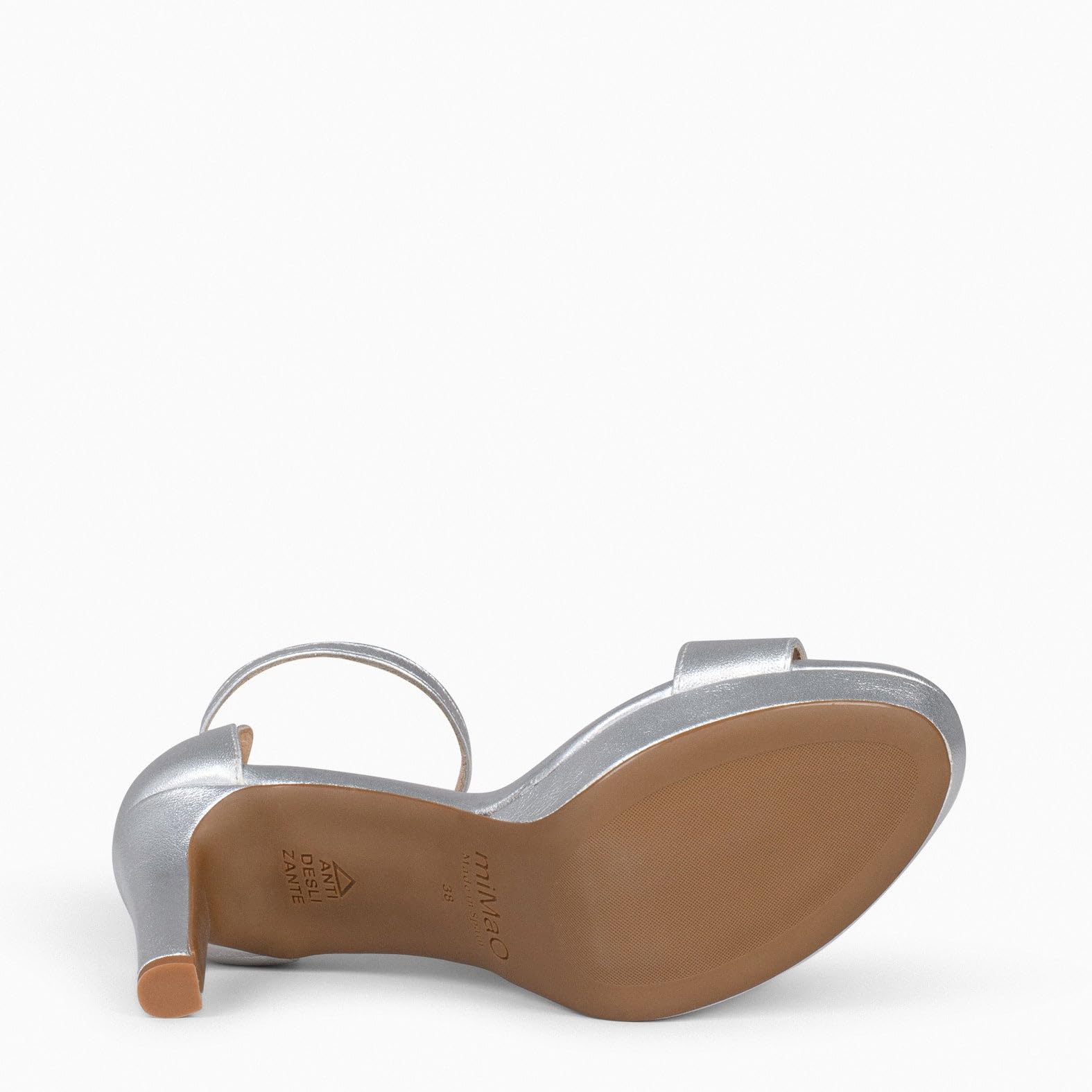 miMaO. Sandalias elegantes de tacón alto con plataforma de Piel. Hecho en España