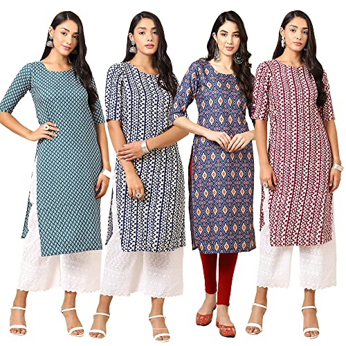 Image of Pinkmint Women's Crepe Digital Print Straight Kurta (RM-348-370-360-366)