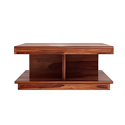 Douceur Furnitures- Sheesham Wood Coffee/Center/Tea Table Suitable for Living Room & Cafe | Color :- Honey Teak Finish |
