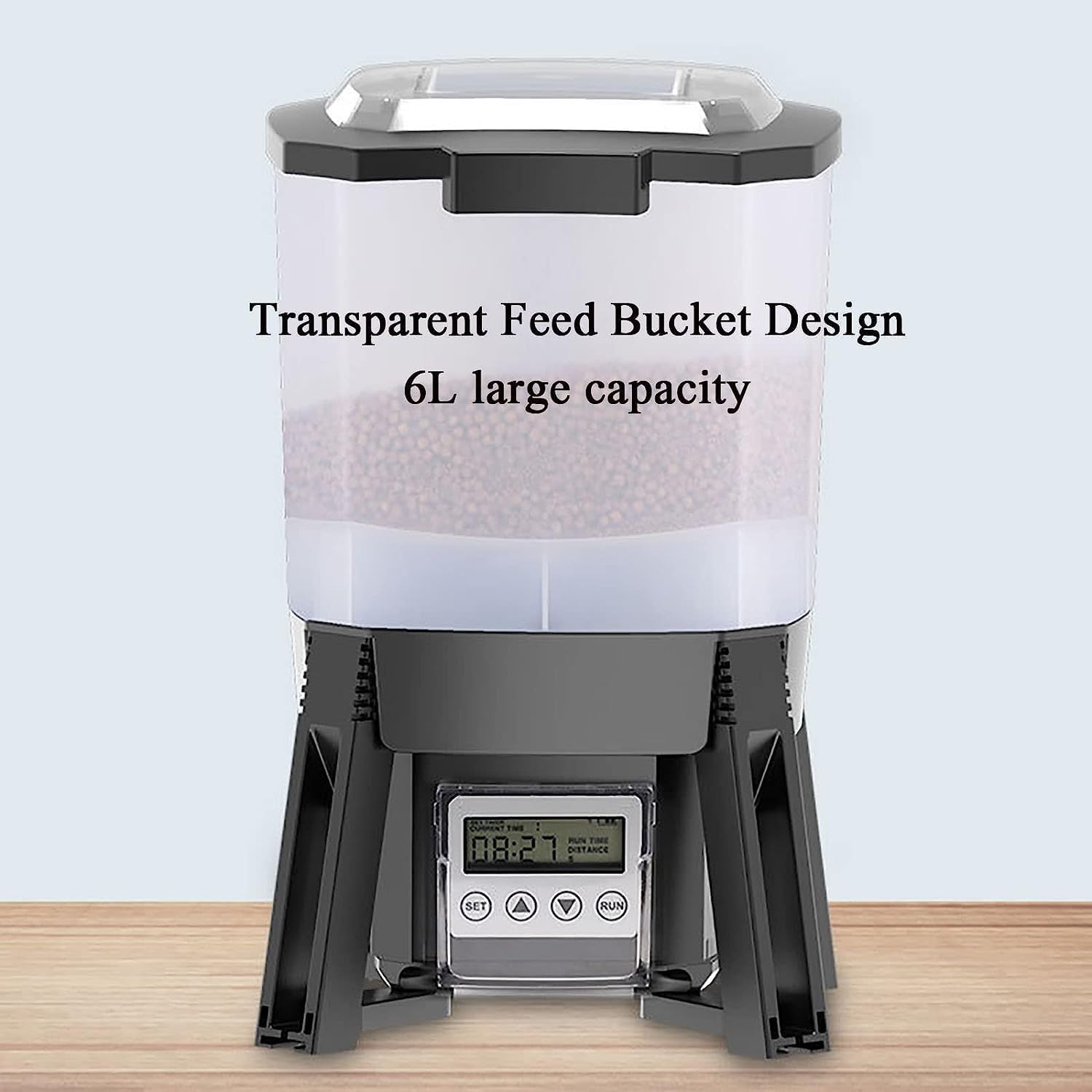 Mangeoire automatique à poissons, minuterie programmable avec écran LCD, alimentation dispersée à 120° pour bassins intérieurs et extérieurs