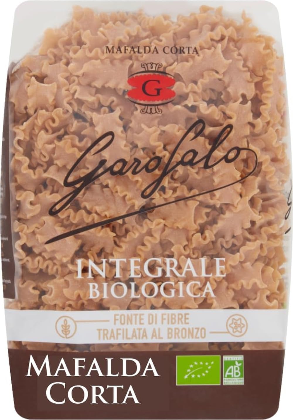 Garofalo Wholewheat Organic Mafalda Corta Italian Pasta, 500g (Pack of 1)