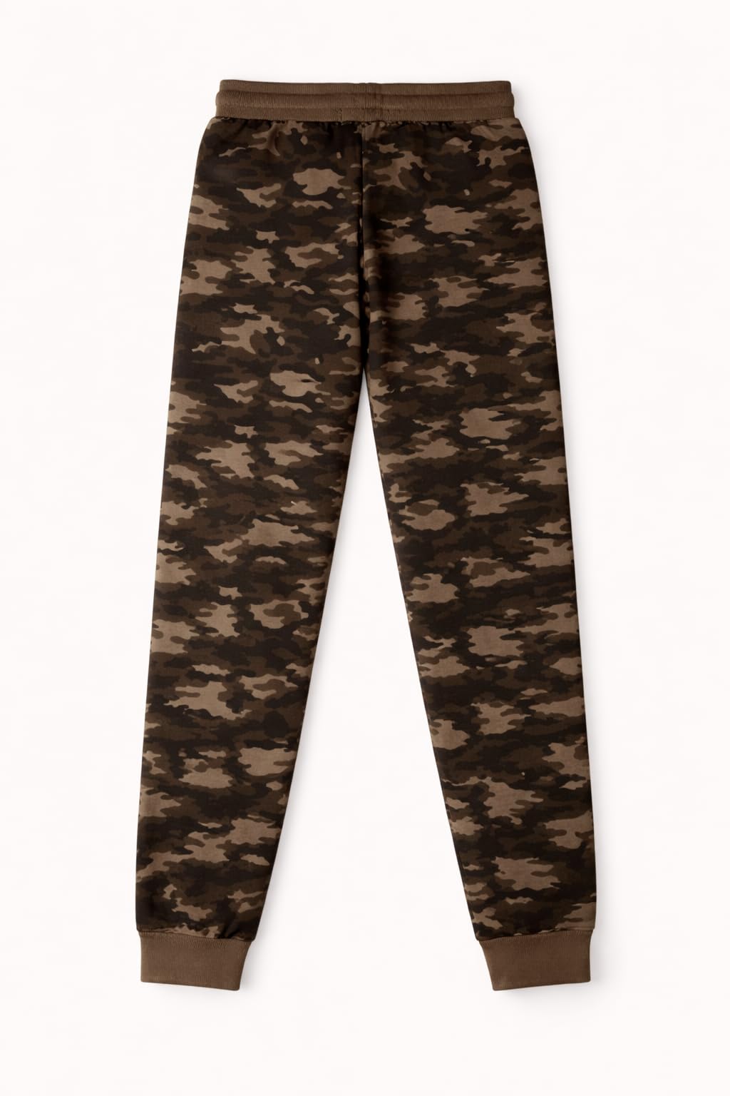 Alan Jones Clothing Boys Camouflage Joggers Trackpant | Ribbed Waist & Bottom Hem | Drawstring Closure | Regular Fit (Khaki_ 9-10 Years)