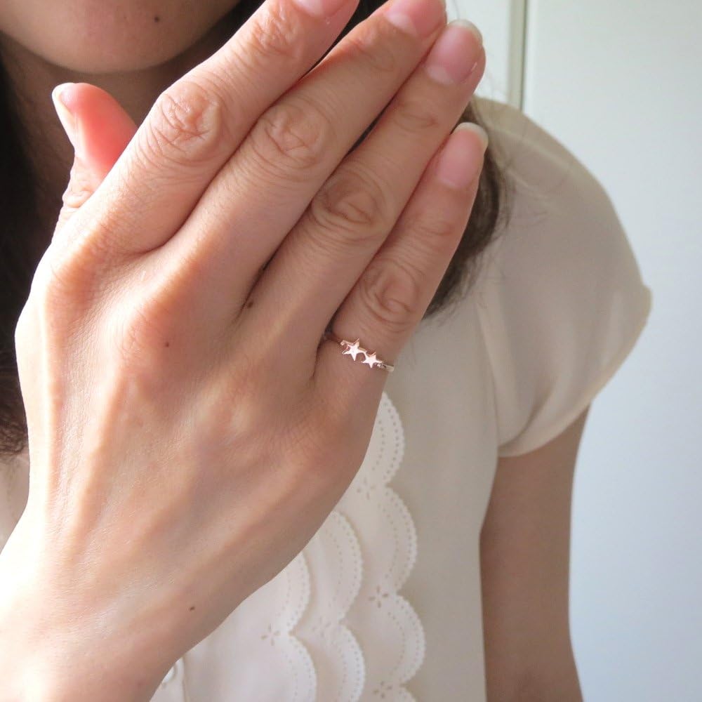 Amazon | ピンキーリング SILVER925 星 ピンクゴールド 3号 ジュエリー