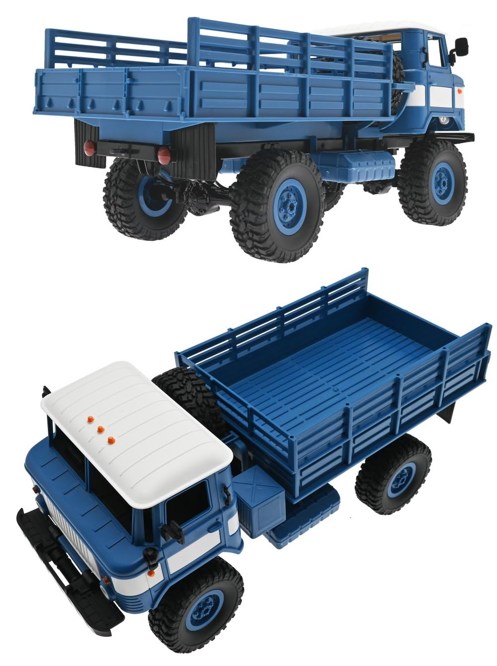 RTR RC Militär Truck 4WD 1:16 WPL 4WD B-24 RTR 2.4Ghz Crawler LKW Ferngesteuerter LKW Ferngesteuertes Auto Geschenk für Erwachsene Kinder Hobby (blau)