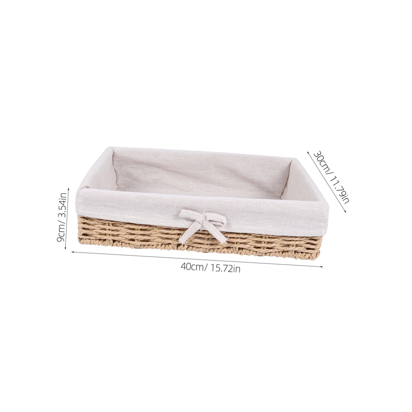 Simulated Rattan Desktop Storage Basket Set of 4, Rectangular Shape with Open Design for Snacks and Bread Organization
