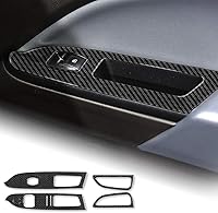 Vista 1 de AIRSPEED Adhesivos de fibra de carbono para control de interruptor de ventana de puerta de automóvil, cubierta de panel de interruptor de control