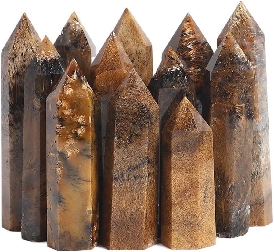 Meditation Home Natural Crystal Reiki Stone Gold Onyx Tower Meditation Home Decor Pack of1 (Size : 6-7CM)