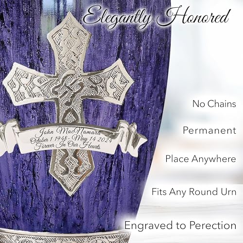 Image of Purple Cross Cremation Urns for Human Ashes Adult Female Urns for Ashes