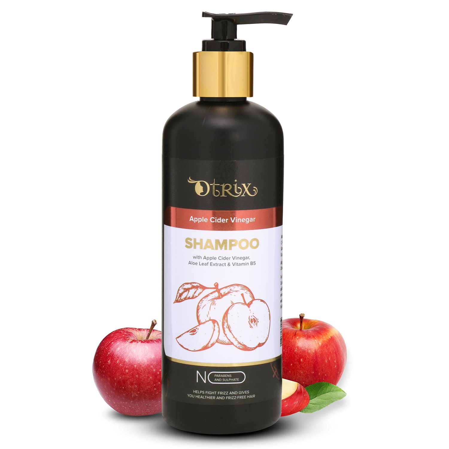 Apple Cider Vinegar Shampoo with Oleic Acid, pH Balancing Formula for Oily and Greasy Hair, For Men and Women, 300ml