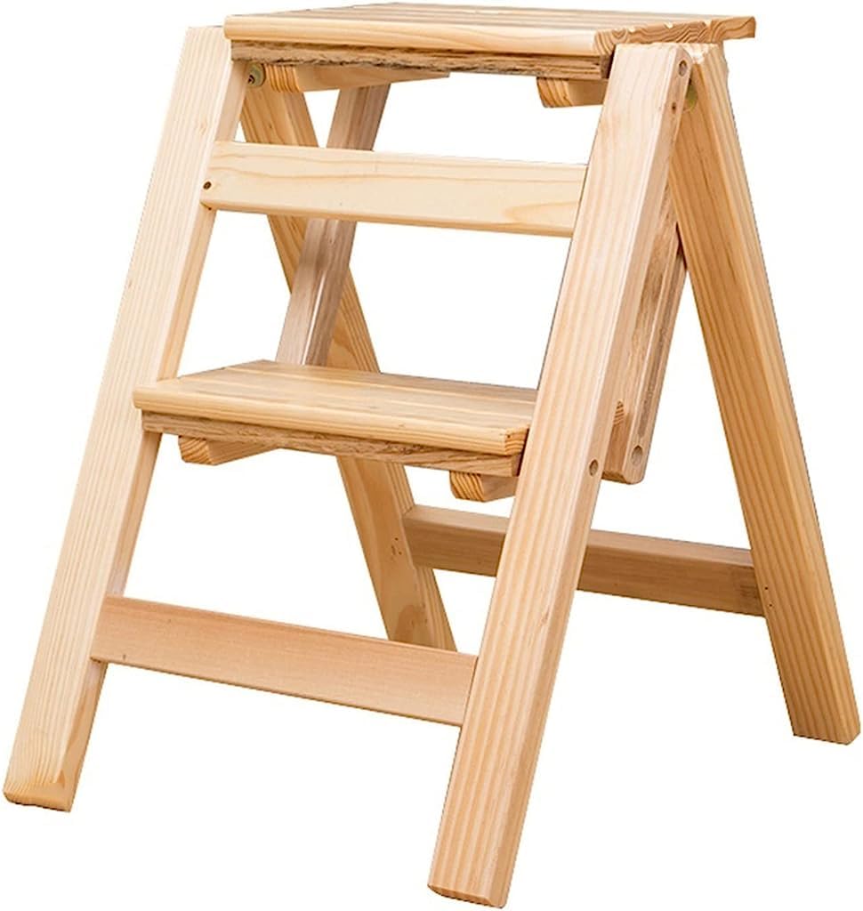 Tabouret escabeau en bois pliant à 2 marches pour la maison
