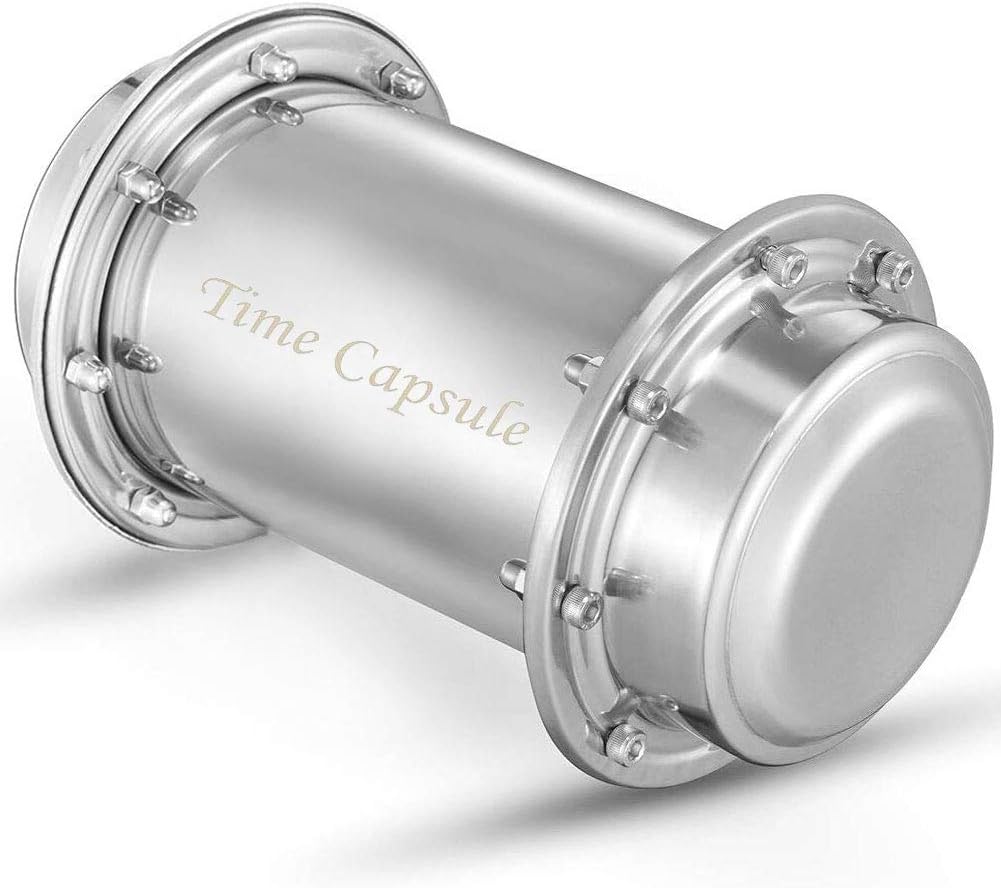 Jasni Time Capsule Anti-Corrosion Waterproof Stainless Steel Capsule Container Durable Lock Container for Future Graduation Gift 7.3 INCH